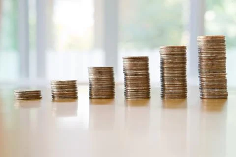 Graph from coins Stock Photos
