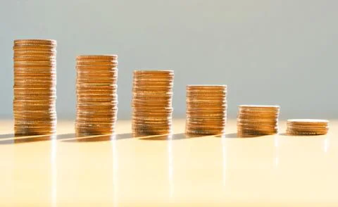 Graph from coins Foto stock