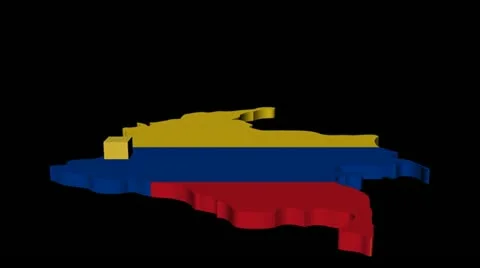 Graph on Colombia map flag animation Stock Footage 10806538