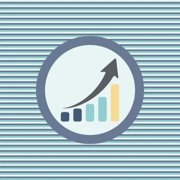 Graph up color flat icon Stock Illustration