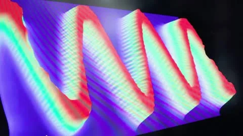 Graph with color pulsating sine wave on glowing display Video stock 20437386