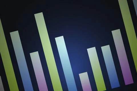 Graph with colorful bars showing data growth and analysis Stockillustratie