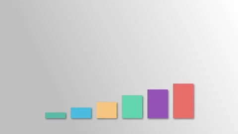 Graph colorful columns growth chart market animation 3d Stock Footage 140191886