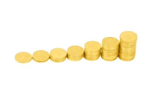 Graph of the columns of coins Stock Photos