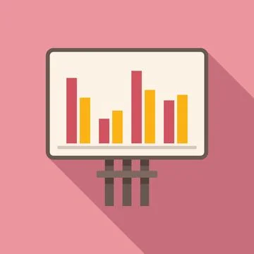 Graph comparison icon flat . Compare business Stock Illustration