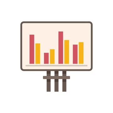 Graph comparison icon flat vector. Compare business Stock Illustration