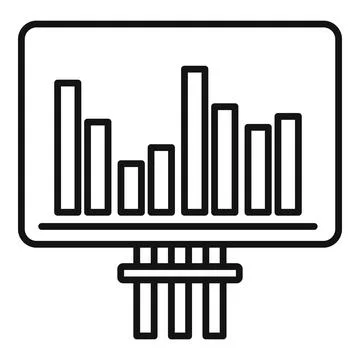 Graph comparison icon outline vector. Compare business Stock Illustration
