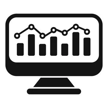 Graph computer chart icon simple vector. Online boost Illustrazione stock