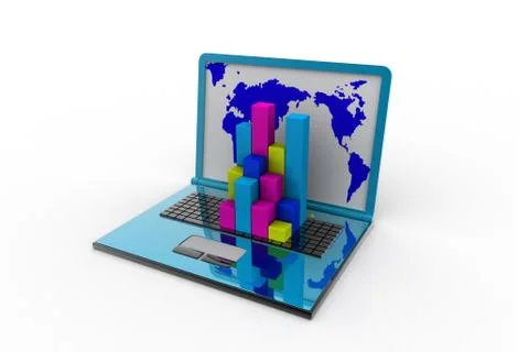 Graph in computer Stock Illustration