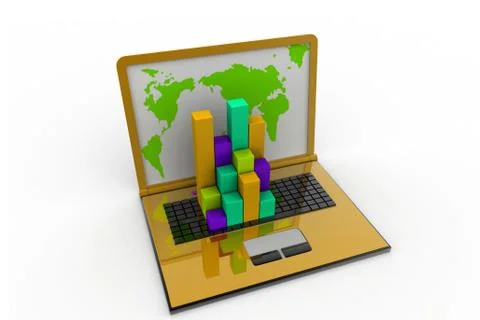 Graph in computer Stock Illustration