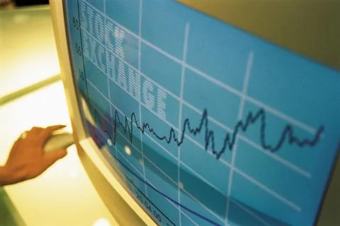 Graph on a computer Stock Photos