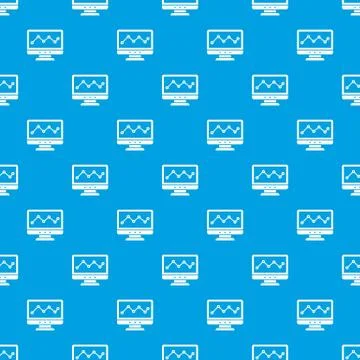 Graph in computer screen pattern seamless blue Illustrazione stock