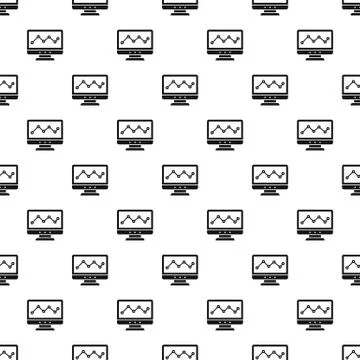 Graph in computer screen pattern, simple style Illustrazione stock