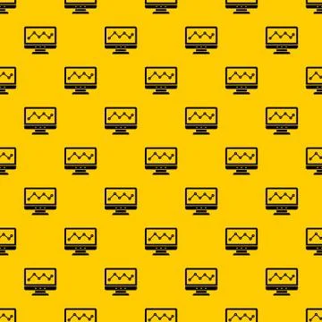 Graph in computer screen pattern vector Stock Illustration