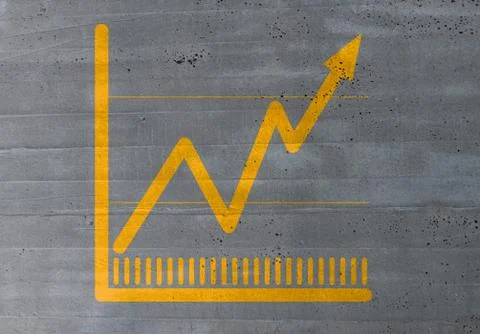 Graph concept on cement texture background Stock Illustration