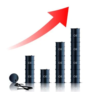 Graph consisting of barrels of oil Stock-Illustration