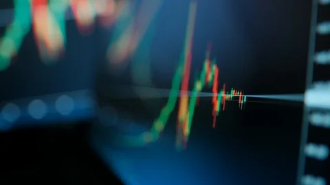 Graph of crypto currency online. Quotes of eth and btc at stock exchange. Stock Stock Footage 124333622
