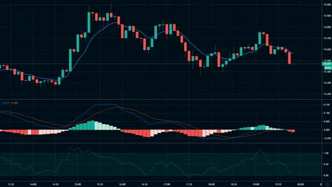Graph of crypto currency online. Quotes of eth and btc at stock exchange Stock-Footage 136793297