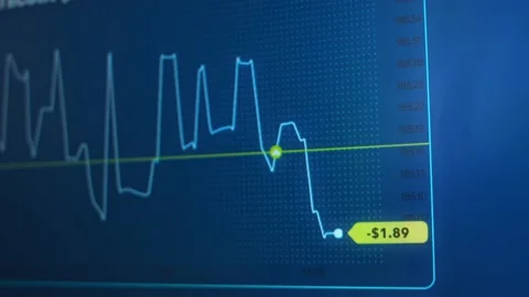 Graph of crypto currency online. Quotes of a currency at stock exchange Stock Footage 150064733