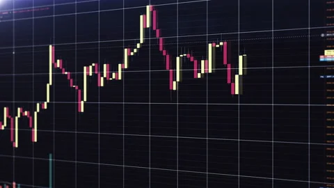 Graph of cryptocurrency exchange online quotes Stock Footage 154993596
