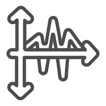 Graph with curve line line icon, diagram concept, incline and decline chart Stock Illustration