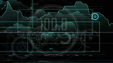 Graph data analyse black background indicator of the status of goods in stoc Stock Footage 234802032