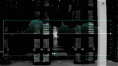 Graph data analyse hall industrial background indicator of the status of goo Video stock 234802000