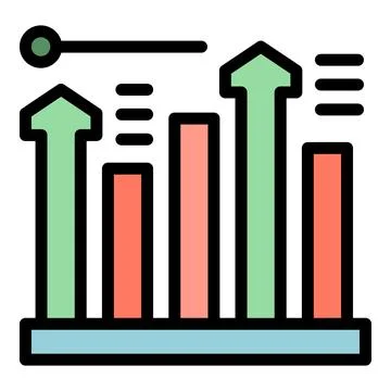 Graph data icon vector flat Illustrazione stock