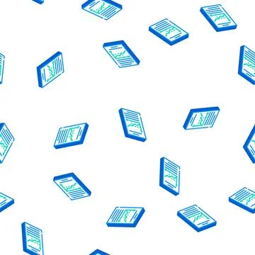 Graph data science isometric icon seamless pattern Stock Illustration