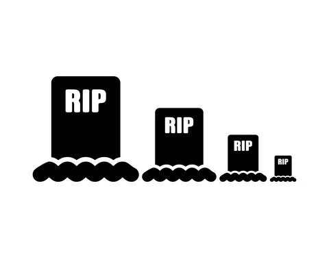 Graph of decline in mortality. Shrinking graves. Analytical illustration for  Stock Illustration