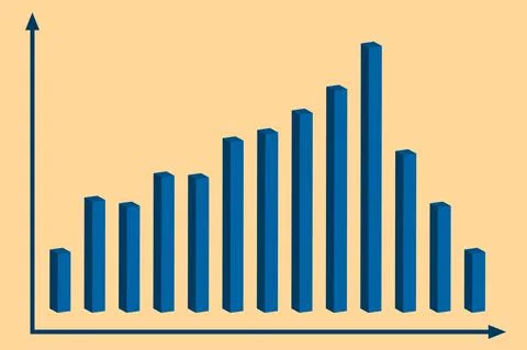 Graph with decrease report. Diagram with recession and bankruptcy progress. B 库存插图