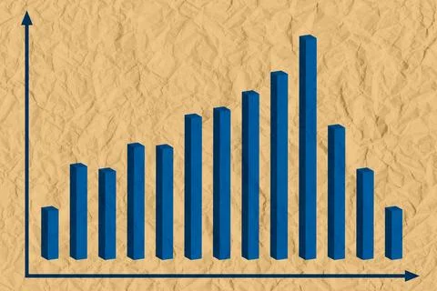 Graph with decrease report. Diagram with recession and bankruptcy progress... Illustrazione stock