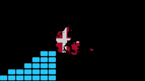 Graph with Denmark map flag animation Stock Footage 23882377