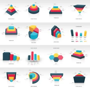 Graph design 3d info graphic template Stock Illustration