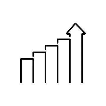 Graph diagram chart icon growth Stock Illustration