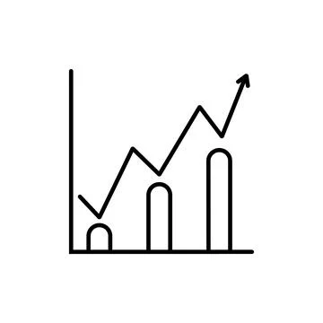 Graph diagram chart icon growth Stock Illustration