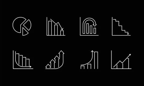 Graph diagram chart icon growth Stock Illustration
