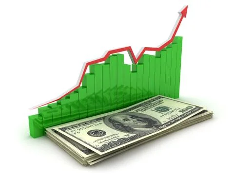 Graph of dollar growth Stock Illustration