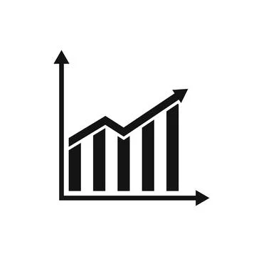 Graph up down growth development icon Stock Illustration
