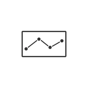 Graph down icon flat Stock Illustration