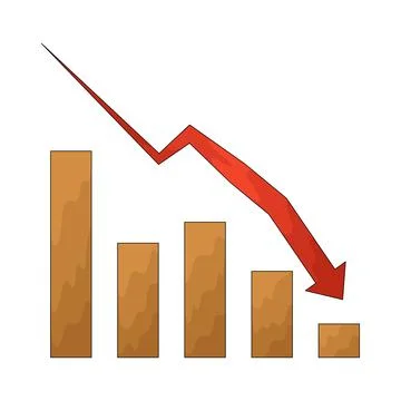 Graph down illustration Stock Illustration