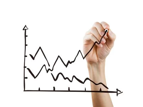 Graph drawn by hand Stock Photos