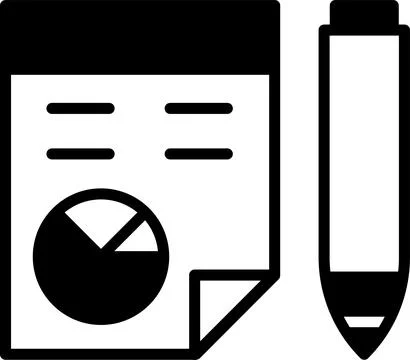 A graph is drawn on a piece of paper with a pencil next to it In the concep.. Stock Illustration
