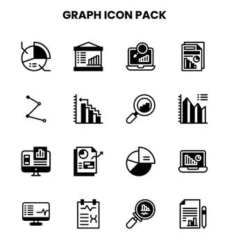 Graph DuoTone Design Icons Pack Stock Illustration