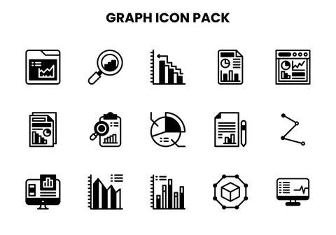 Graph DuoTone Icons Pack Stock Illustration