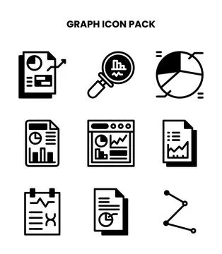 Graph DuoTone Set Icons Pack 스톡 일러스트