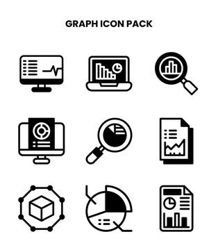 Graph DuoTone Vector Icons Pack Stock Illustration