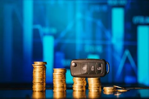 Graph with dynamics of car prices Stock Photos