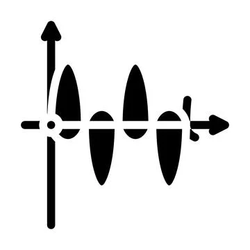 Graph of electromagnetic waves glyph icon vector illustration Stock Illustration