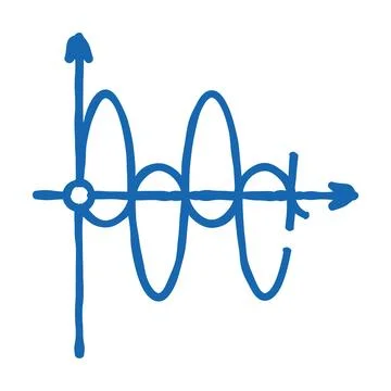Graph of electromagnetic waves icon doodle illustration Stock Illustration
